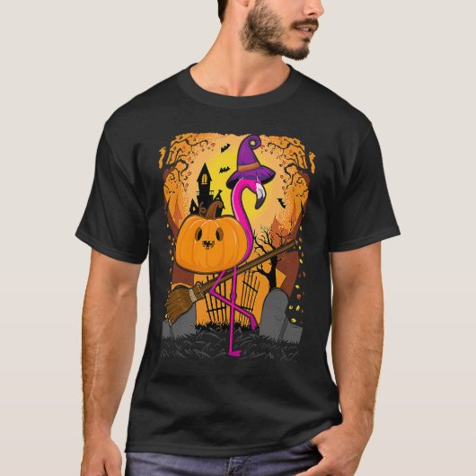 Flamingo Halloween Pumpkin Flamingo Halloween T-shirt (Voorkant)