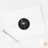 Flamingo Halloween Ronde Sticker (Envelop)