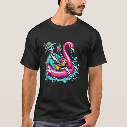 Flamingo Halloween Spooky Wading Bird Scary Trick T-shirt (Voorkant)