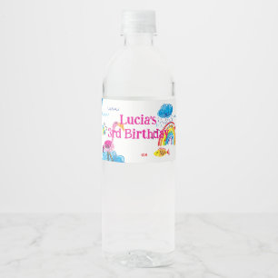 Flamingo Hand Drawn Water Labels Waterfles Etiket