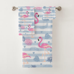 Flamingo Handdoek - Roze & Blauw
