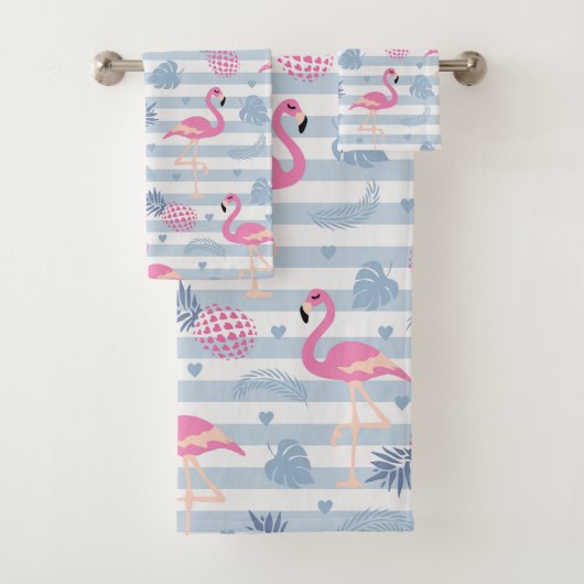 Flamingo Handdoek - Roze & Blauw (Insitu)