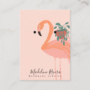 Flamingo Handmade Artisan Earring Display Kaarten Contactkaartje