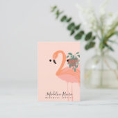 Flamingo Handmade Artisan Earring Display Kaarten Contactkaartje (Staand voorkant)