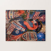 Flamingo Happy 250th Birthday America July 4th Legpuzzel (Horizontaal)