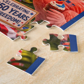 Flamingo Happy 250th Birthday America July 4th Legpuzzel (Zijkant)