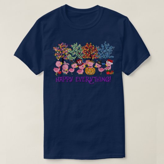 Flamingo Happy alles voor Thanksgiving Christm T-shirt (Design voorkant)