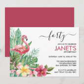 Flamingo Happy Birthday Kaart (Voorkant / Achterkant)