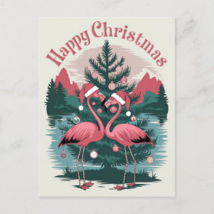 Flamingo Happy Christmas Briefkaart