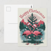 Flamingo Happy Christmas Briefkaart (Voorkant / Achterkant)