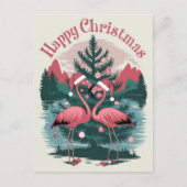 Flamingo Happy Christmas Briefkaart (Voorkant)