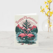 Flamingo Happy Christmas Kaart (Gele Bloem)