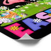 Flamingo Happy Easter Egg Hunt Bunny Ear Flamingo Poster (Hoek)