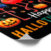 Flamingo Happy Hallothanksmas Funny Halloween Than Poster (Hoek)