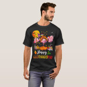 Flamingo Happy HalloThanksMas Halloween Thanksgivi T-shirt (Voorkant volledig)