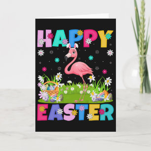 Flamingo Happy Pasen Eierzoeker Konijn Oor Flaming Kaart