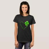 Flamingo Hart Iers Shamrock Hart Klaver St Patr T-shirt (Voorkant volledig)