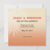 Flamingo Hart Kus Bewaar de datum | perzik Kaart (Achterkant)