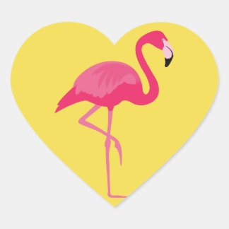 Flamingo Hart Sticker