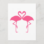 Flamingo hart, twee roze flamingos uit liefde briefkaart (Voorkant)