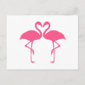 Flamingo hart, twee roze flamingos uit liefde briefkaart (Voorkant)
