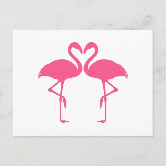 Flamingo hart, twee roze flamingos uit liefde briefkaart (Voorkant)