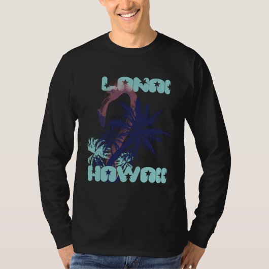 Flamingo Hawaii Lanai Palm trees Vacation Ocean T-shirt (Voorkant)