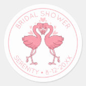 Flamingo Hawaiian Beach Tropical Bridal Shower Ronde Sticker (Voorkant)