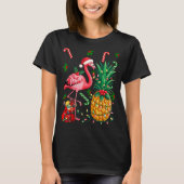 Flamingo Hawaiian Ne Christmas Lights Xmas  T-shirt (Voorkant)