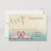 Flamingo Heart Kiss RSVP | Moutblauw (Voorkant)