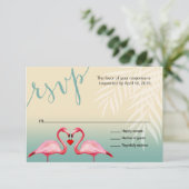 Flamingo Heart Kiss RSVP | Moutblauw (Staand voorkant)