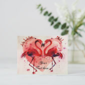 Flamingo/Heart — Postkarte/briefkaart Vorlage Briefkaart (Staand voorkant)