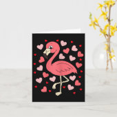 Flamingo Heart Valentijnsdag Cute Bird Lov Kaart (Gele Bloem)