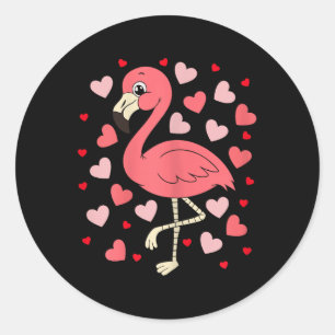 Flamingo Heart Valentijnsdag Cute Bird Lov Ronde Sticker