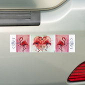 Flamingo/Heart (wees als) - Autoaufkleber Bumpersticker (Op auto)