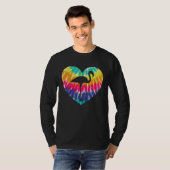 Flamingo Heart With Tie dye Print For Flamingo T-shirt (Voorkant volledig)