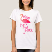 Flamingo heet roze geometrisch wat de kudde retro t-shirt (Voorkant)