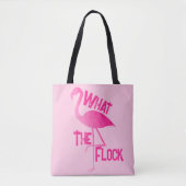 Flamingo heet roze geometrisch wat de kudde roze tote bag (Voorkant)