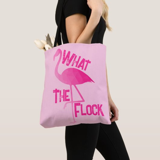 Flamingo heet roze geometrisch wat de kudde roze tote bag (Dichtbij)