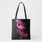 Flamingo heet roze geometrisch wat de kudde roze tote bag (Voorkant)