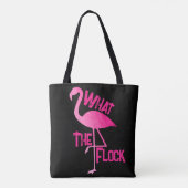 Flamingo heet roze geometrisch wat de kudde roze tote bag (Achterkant)