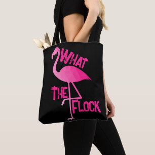 Flamingo heet roze geometrisch wat de kudde roze tote bag