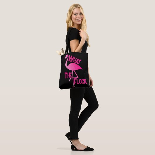 Flamingo heet roze geometrisch wat de kudde roze tote bag (Op model)
