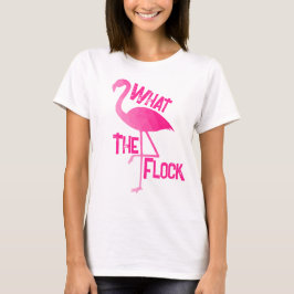 Flamingo heet roze geometrisch wat de kudde t-shirt