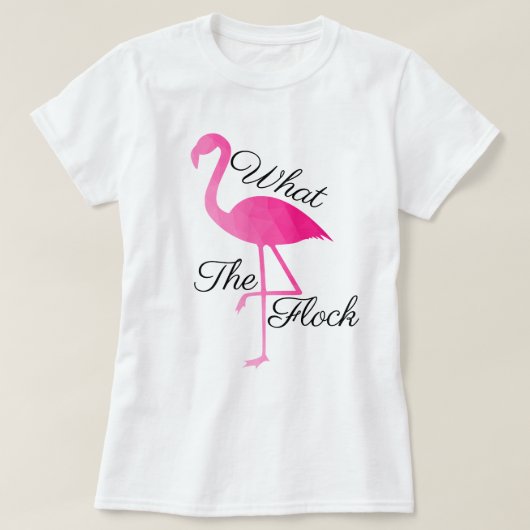 Flamingo heet roze ombre geometrisch wat de kudde t-shirt (Design voorkant)