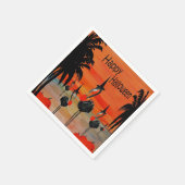 Flamingo heks in de sunset Halloween-luiers Servet (Hoek)