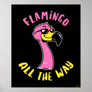 Flamingo helemaal poster