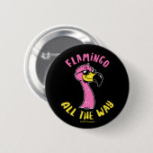 Flamingo helemaal ronde button 5,7 cm (Voorkant /achterkant)