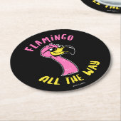 Flamingo helemaal ronde kartonnen onderzetter (Gebogen)
