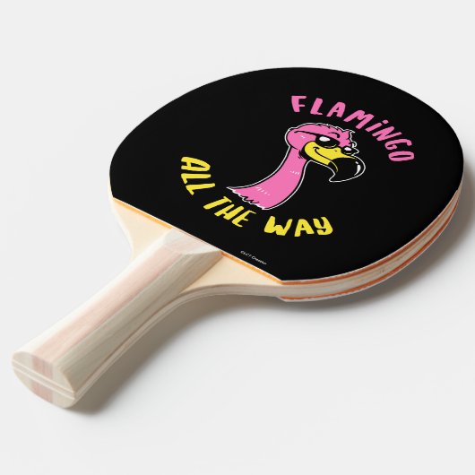 Flamingo helemaal tafeltennisbatje (Voorkant Gekanteld)